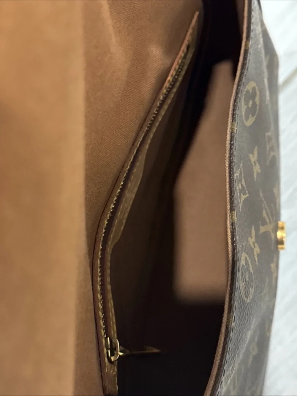 Louis Vuitton Vintage Monogram Flap Shoulder Bag Brown LV 2001 France